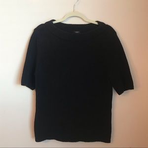 Talbots Black Short Sleeve Sweater Top